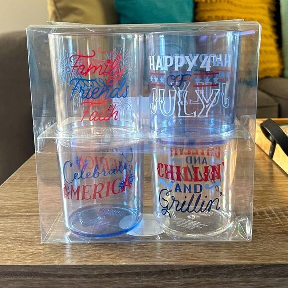 NEW … CELEBRATE TOGETHER “Americana” Set Of 4 Acrylic Tumblers - Picture 2 of 6